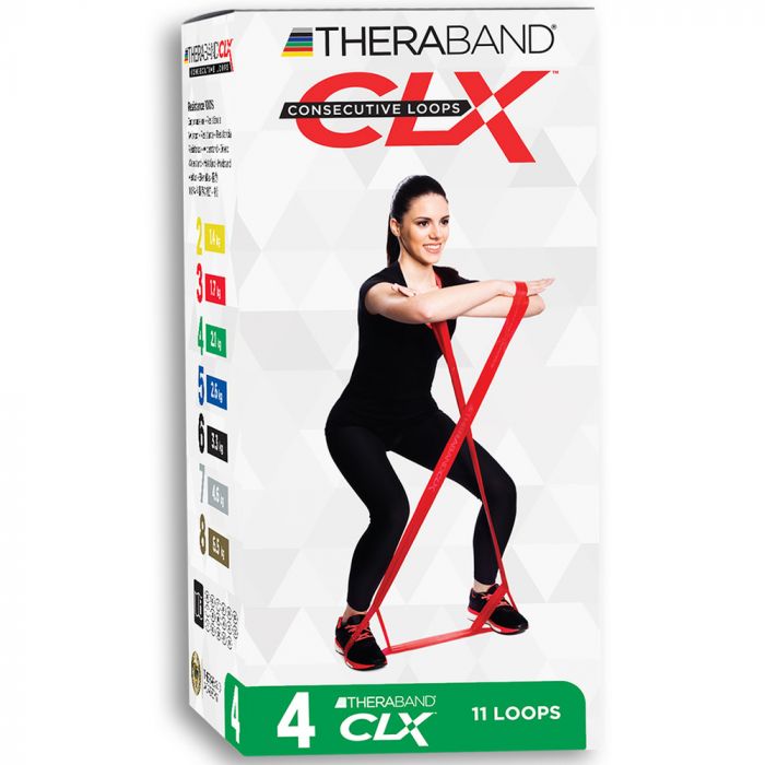 Theraband  CLX 9 latex free consecutive loops resistance bands various strengths 