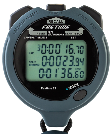 Digital Single Lap /Split Memory Stopwatch 12/24 Hour Clock Calendar With Alarm for Swimming Running Football Training Kids Coaches Referee FCXJTU Sports Stopwatch Timer Black